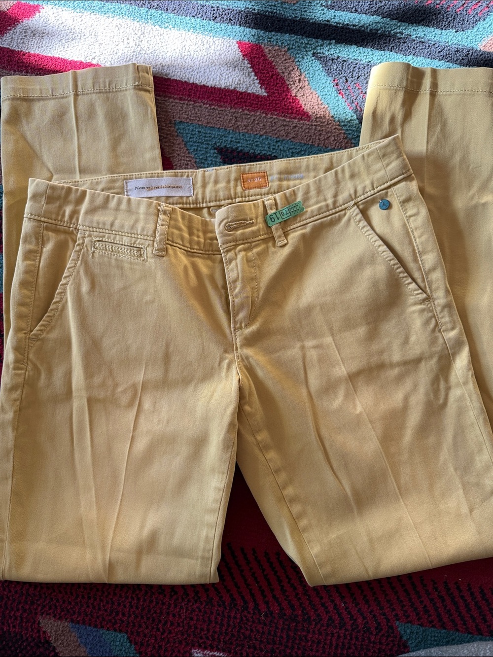 Pilcro Anthropologie Yellow Straight-Leg Pants